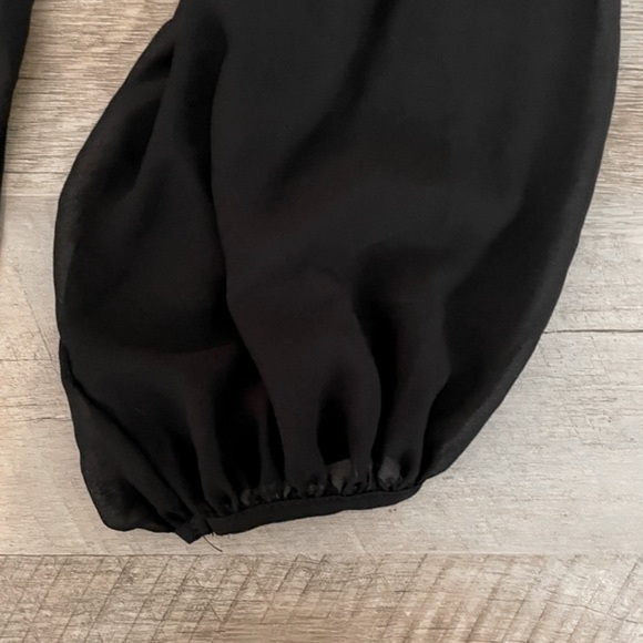 Pookie & Sebastian Accordion pleated Cutout Black Boho Peasant Blouse Size S - Picture 9 of 11